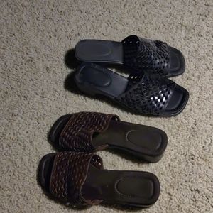 Black and brown sandals